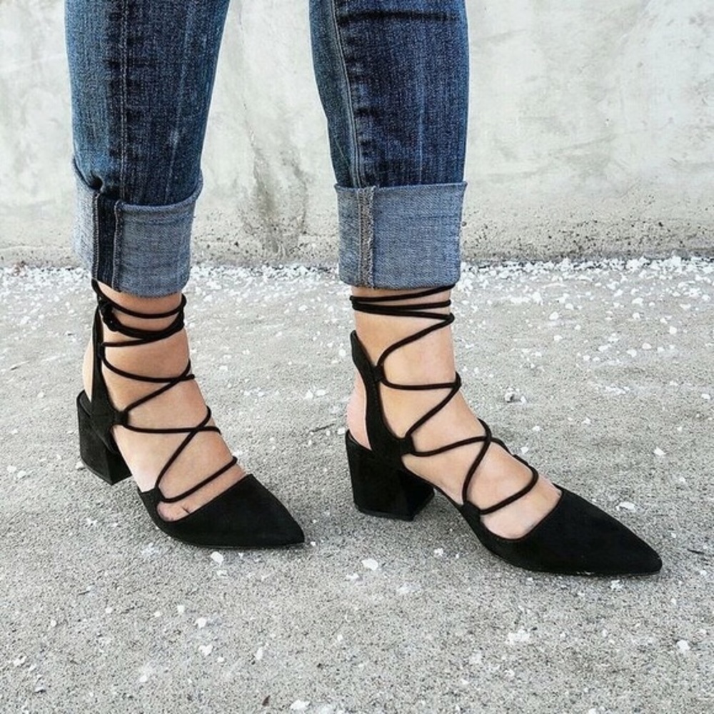 Zara lace up heel